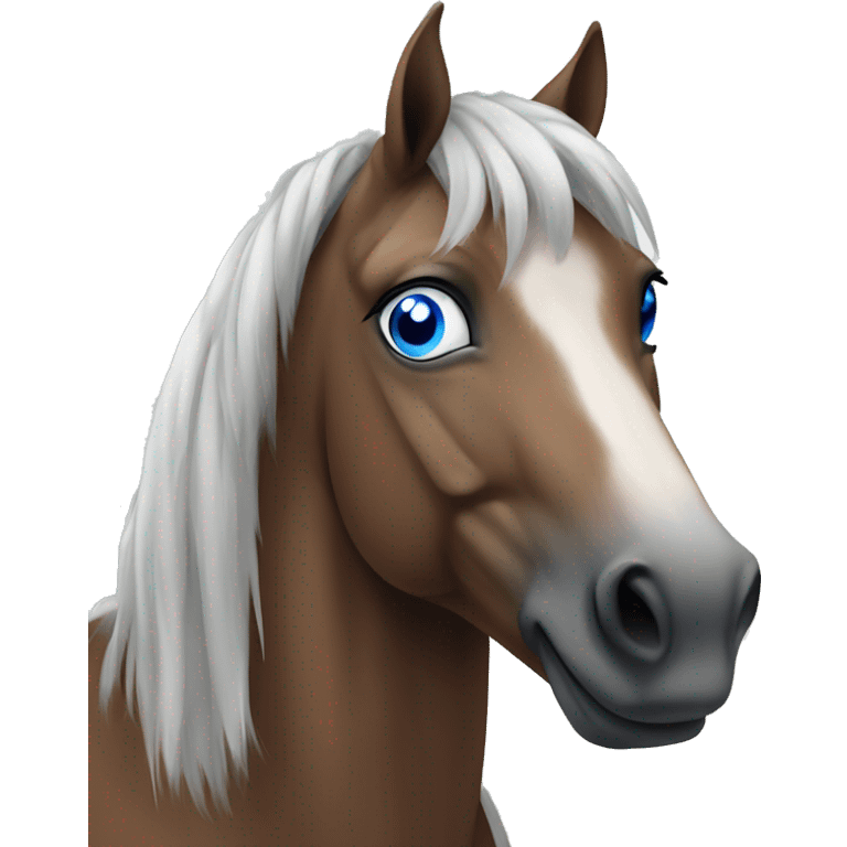 Norsiker horse portrait with blue eyes emoji