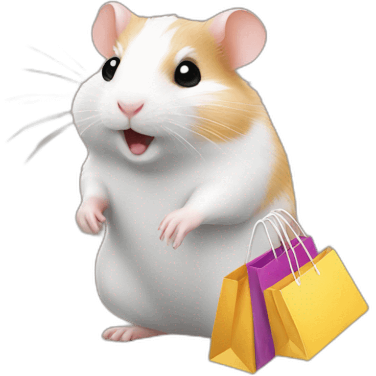 Hamster with shopping bags emoji