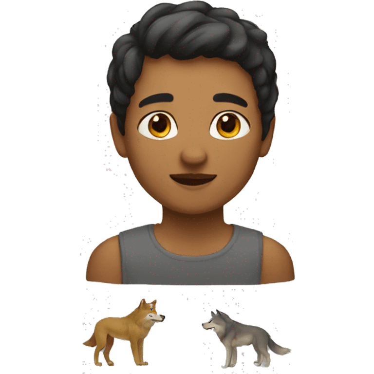 humans and wolves emoji