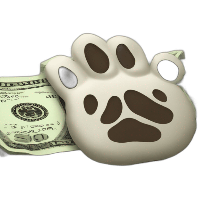 dollar is buried with a paw emoji