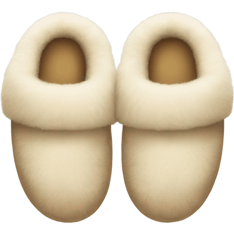 Fluffy beige slippers emoji