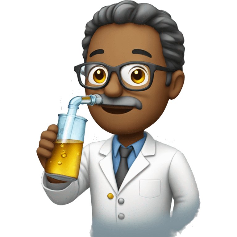 Scientist drinking emoji