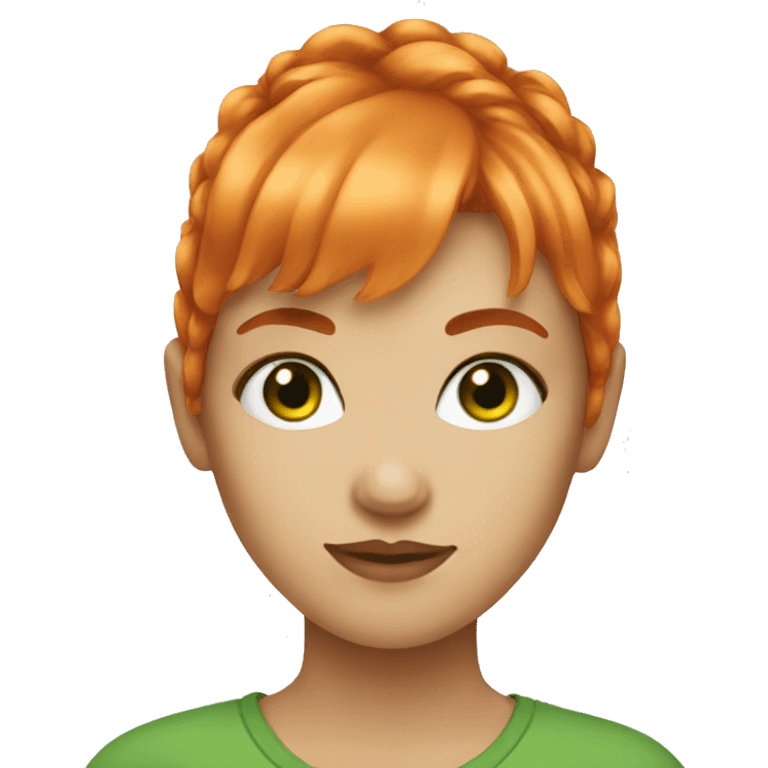 girl with orange hair bangs and green eyes emoji