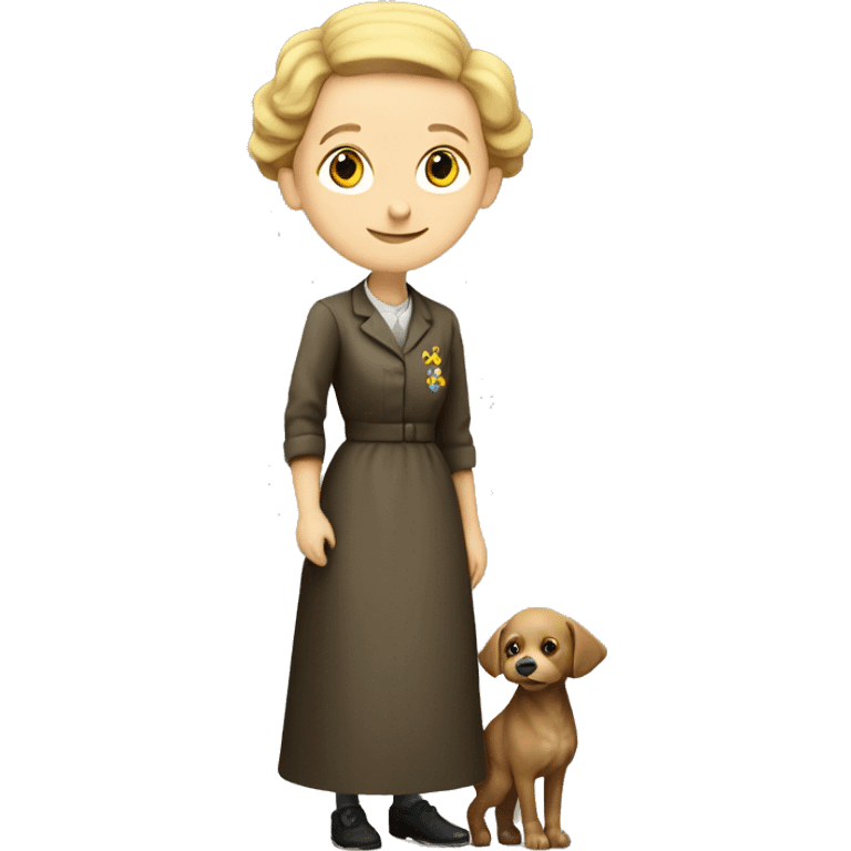 marie curie with little dother irene standing emoji