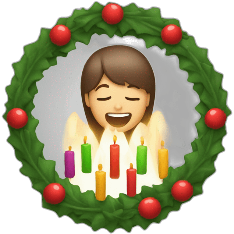 Singing Advent wreath emoji