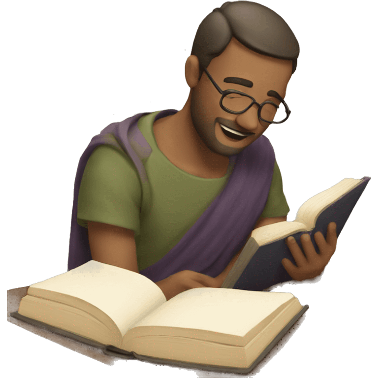 Un hombre leyendo la biblia  emoji