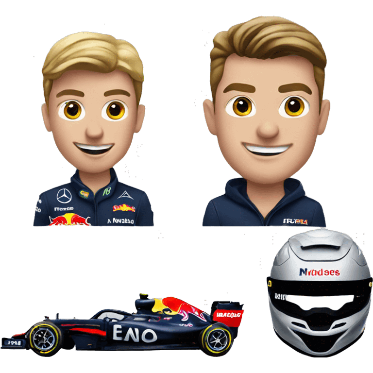 Verstappen driving mercedes emoji