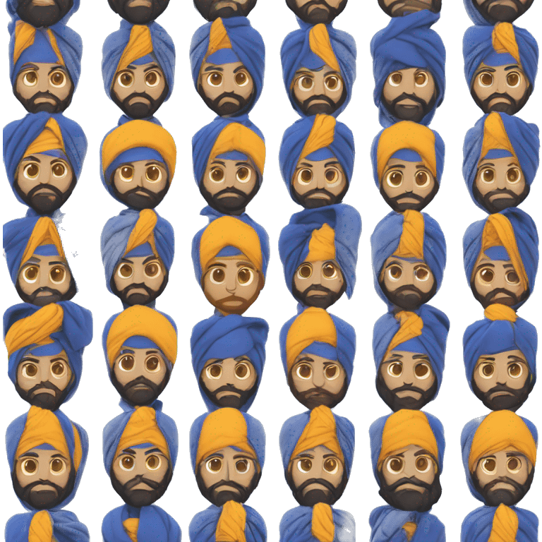 Sikh nihang Singh with a kirpaan and wholw blue outfit as they wear normally emoji