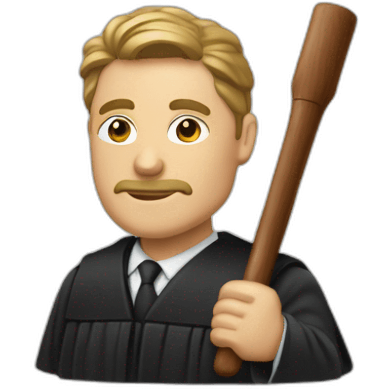 male judge with small woodden hammer emoji