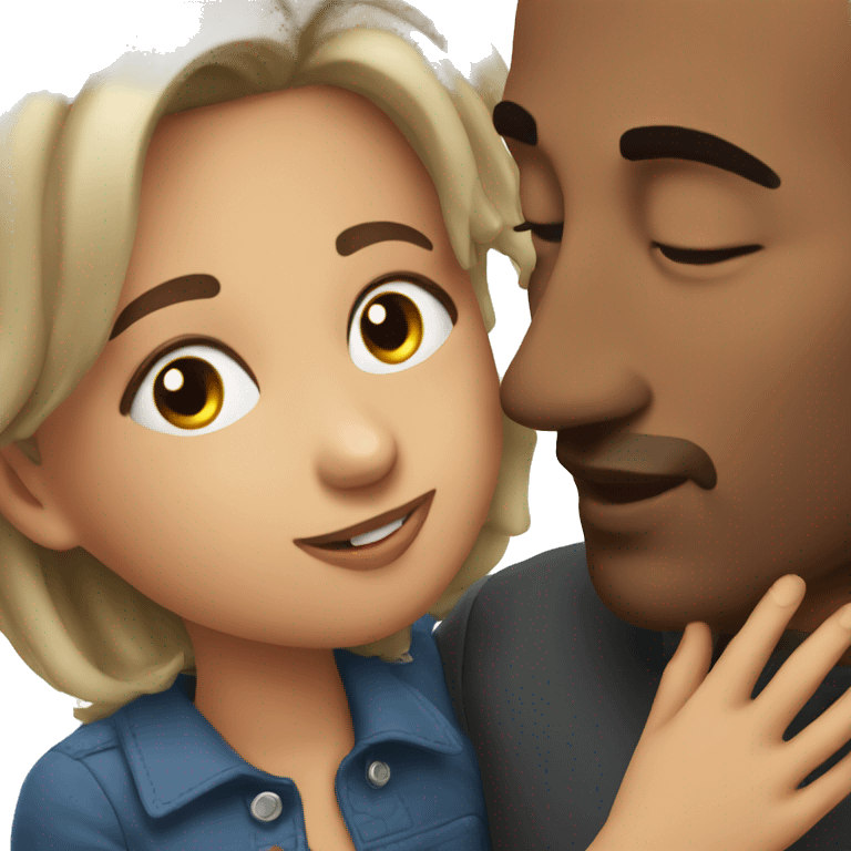 Man kissing a girl emoji