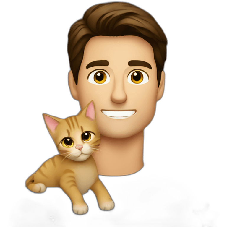 Tom cruise holding a cat under a starry sky emoji