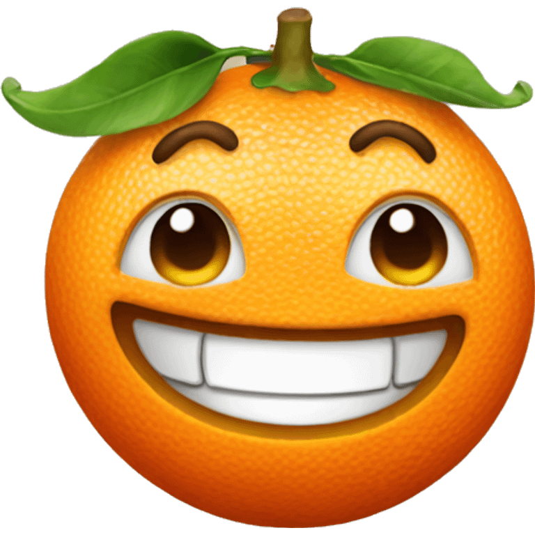 Tangerine with a smile emoji