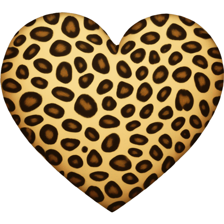 leopard print heart  emoji