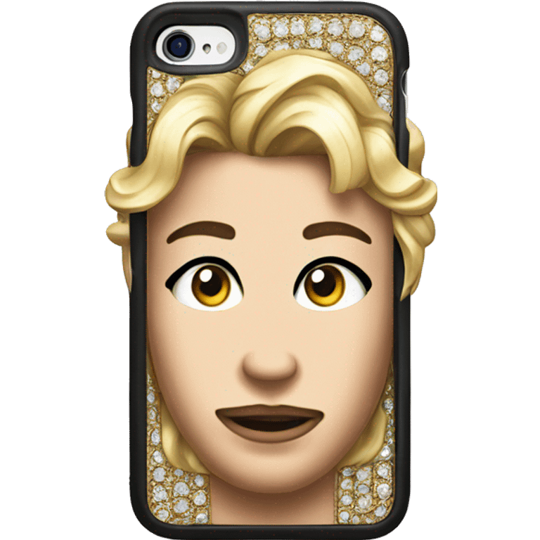 iPhone with bling case emoji