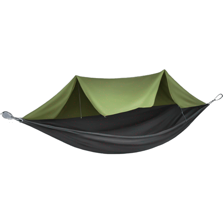 Realistic camping black hammock lisolated. emoji