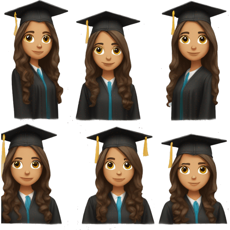 highschool graduation latina girl long brown hair emoji