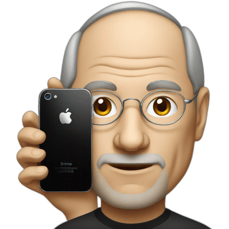 Steve jobs with iphone emoji