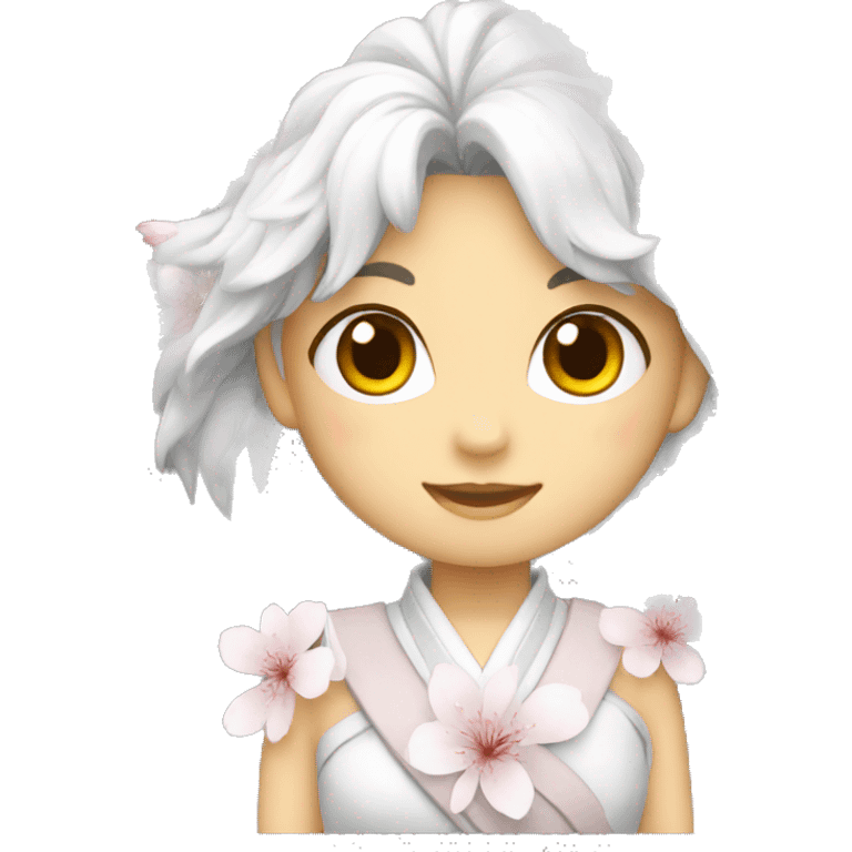 white sakura emoji