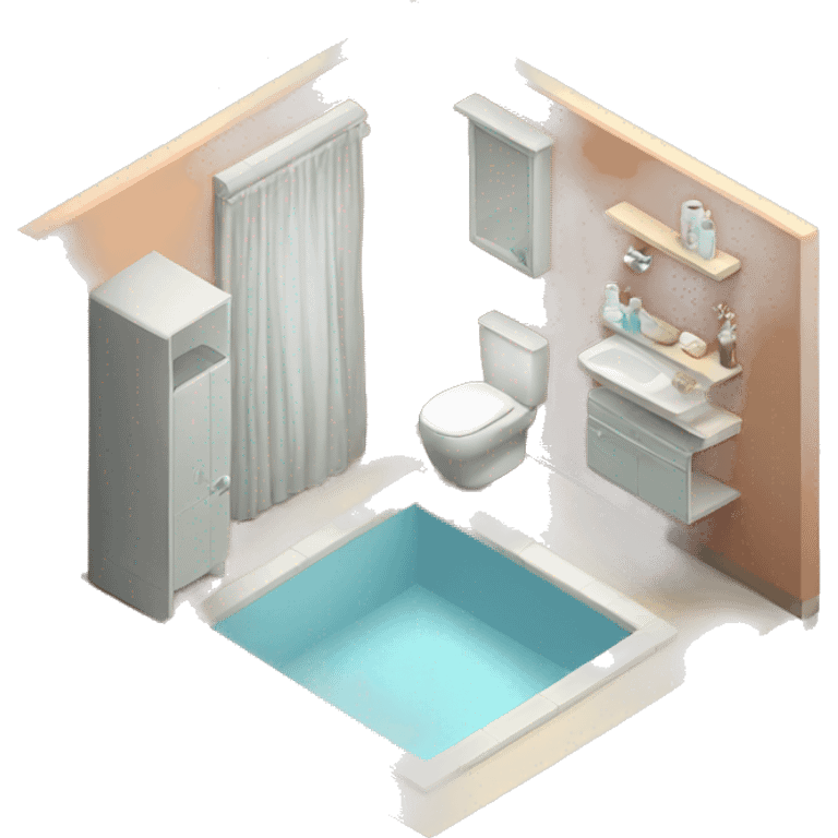 bathroom in the apartment isometric emoji