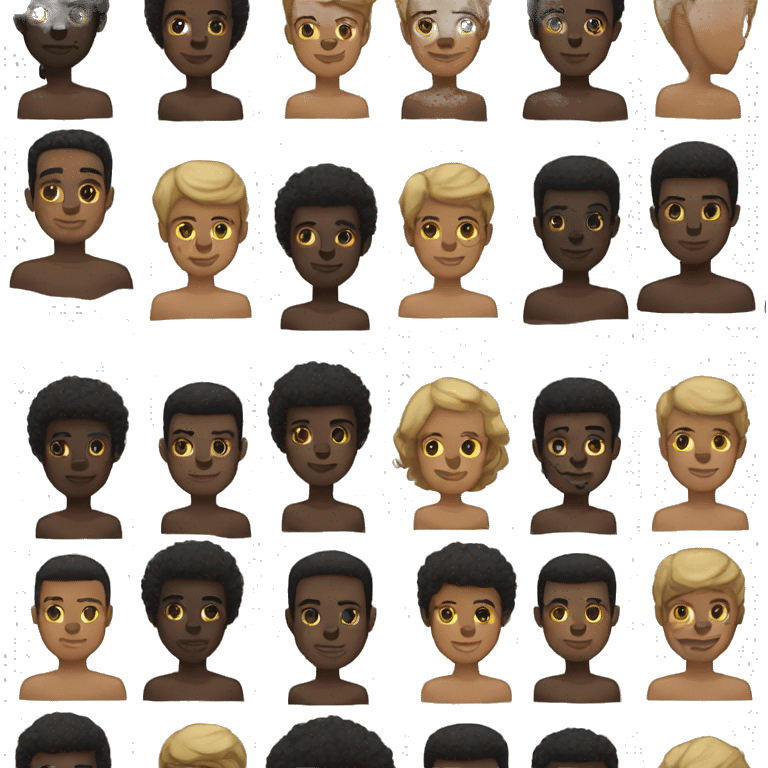 darkskin and light skin black men emoji