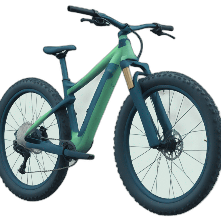 mountain bike in dark blue and pale green color emoji