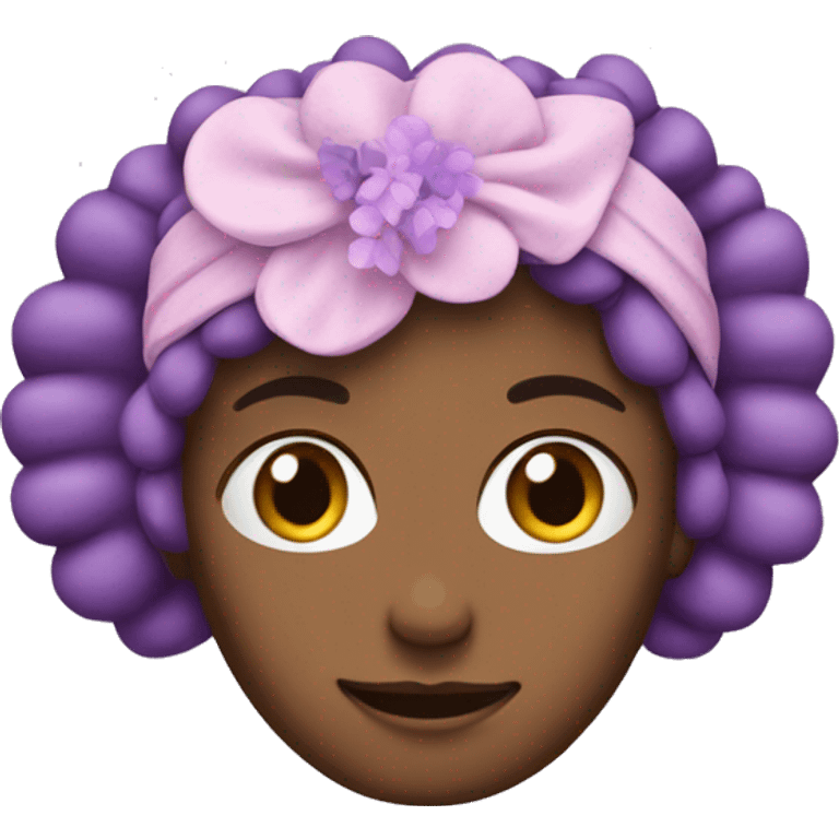 Pink head band with lavender in it emoji