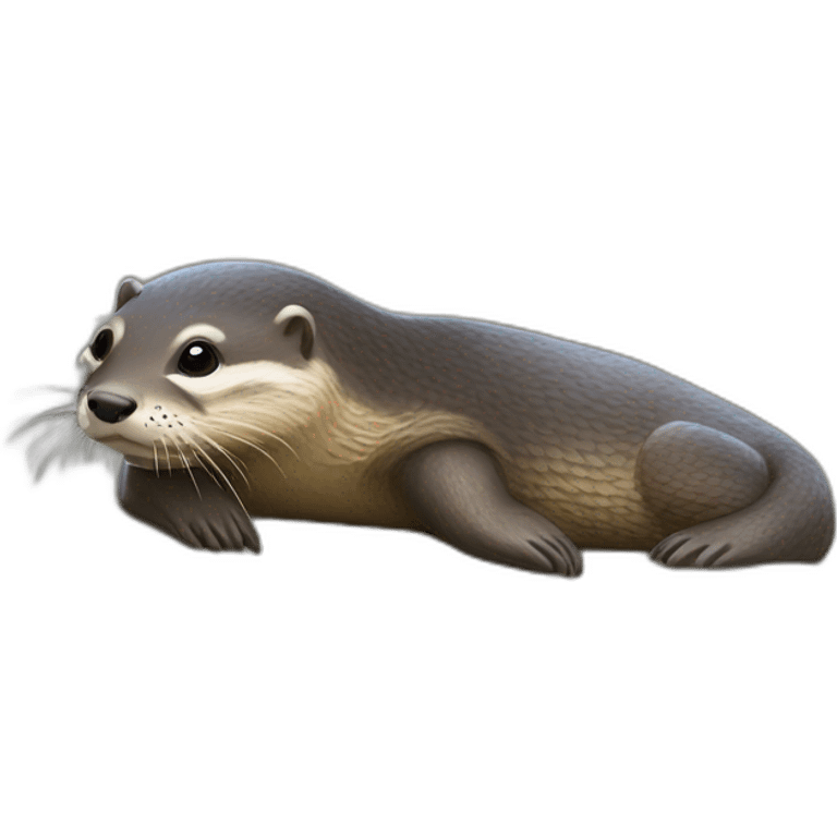 Loutre sur une tortue  emoji