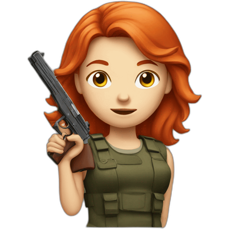 Red-haired girl with a gun emoji