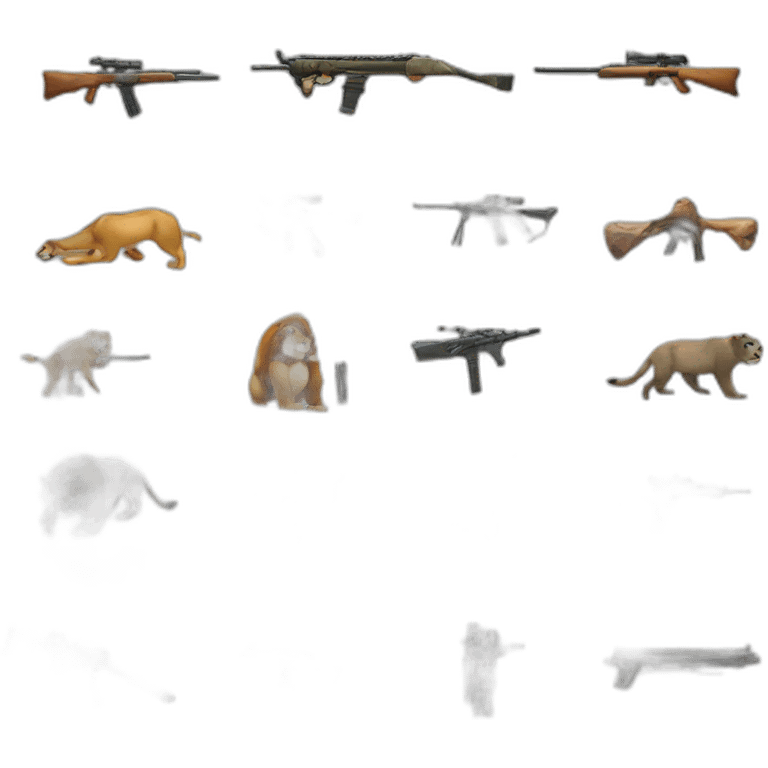 Wild animals in the scope of weapons emoji