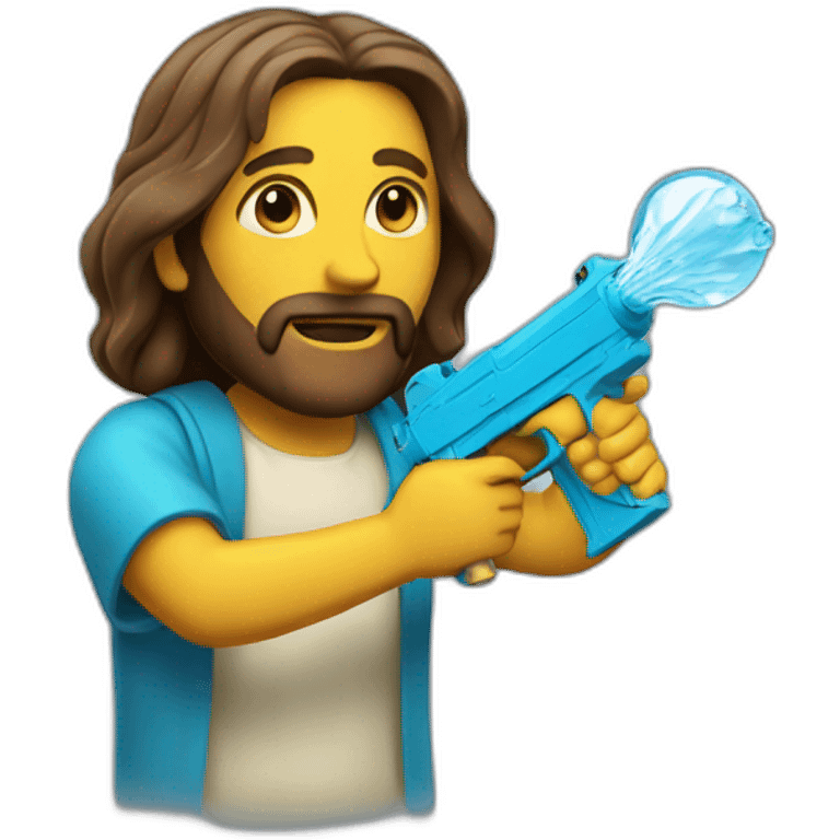 jesus and water gun emoji