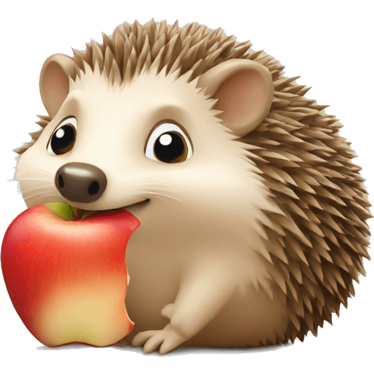 hedgehog with an apple emoji