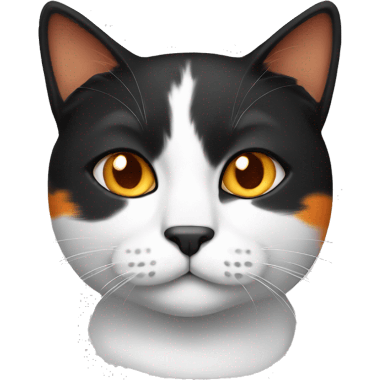 Black,white and orange cat emoji