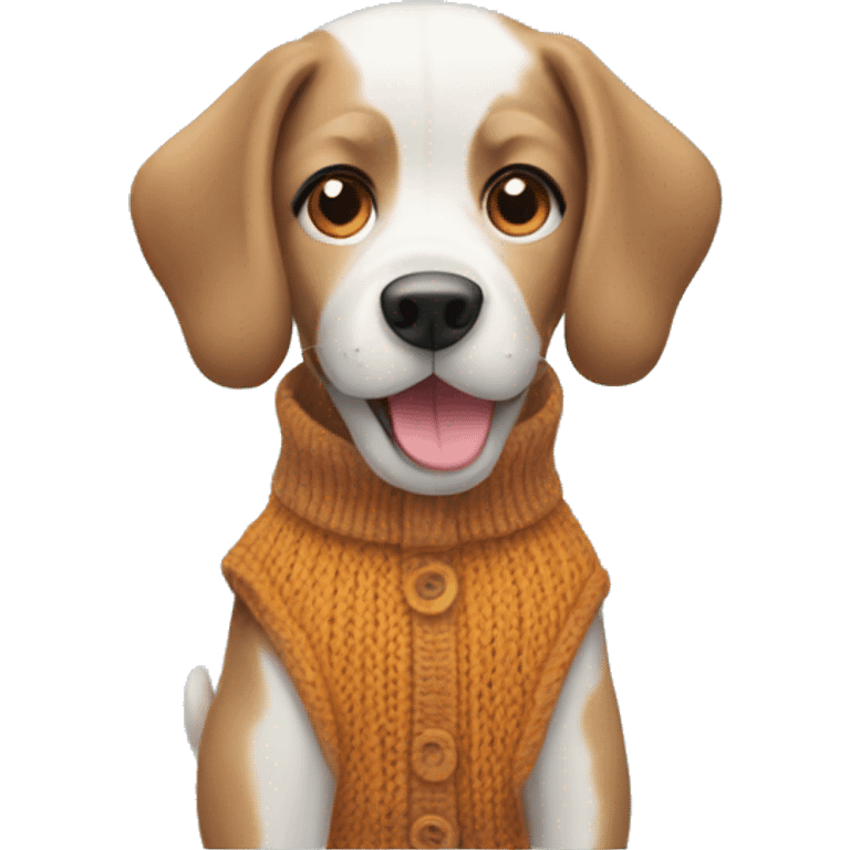 Dog wearing knit vest emoji