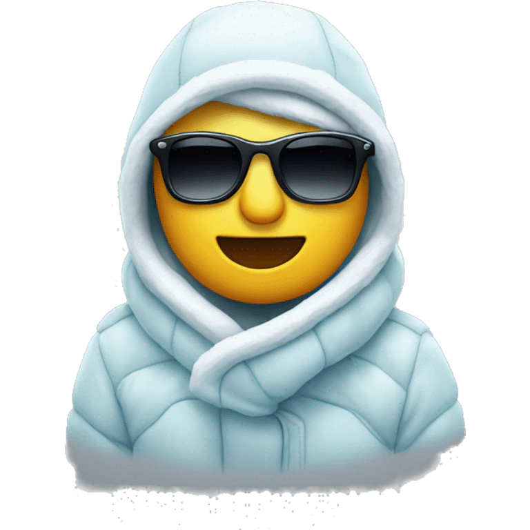 freezing emoji with sunglasse emoji