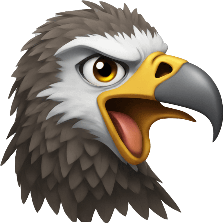 Eagle with mad face  emoji