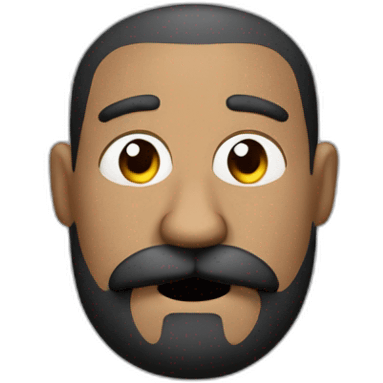 hombre gordo de pelo negro y cabeza redonda con un gran bigote durmiendo emoji