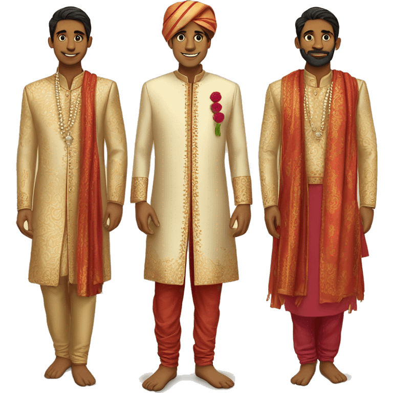 Indian wedding traditiona clothing, only groom emoji