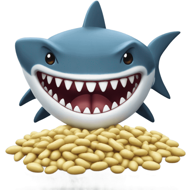 Shark eating beans emoji