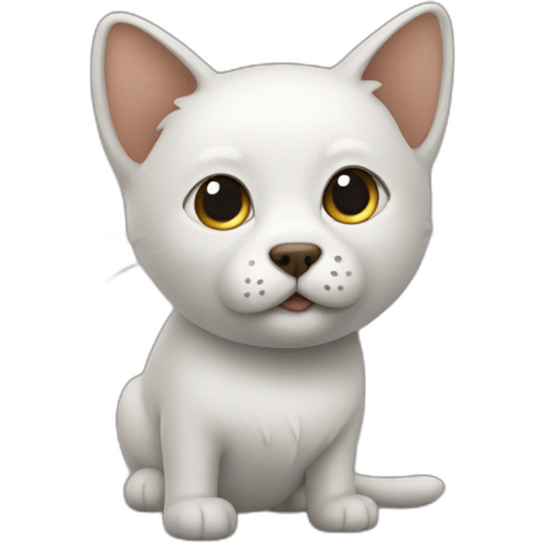 Un chat sur un chien emoji