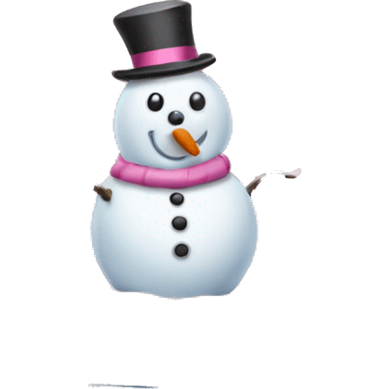 pink snow globe with snowman emoji