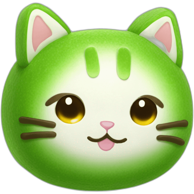 green rice cake mochi cat emoji