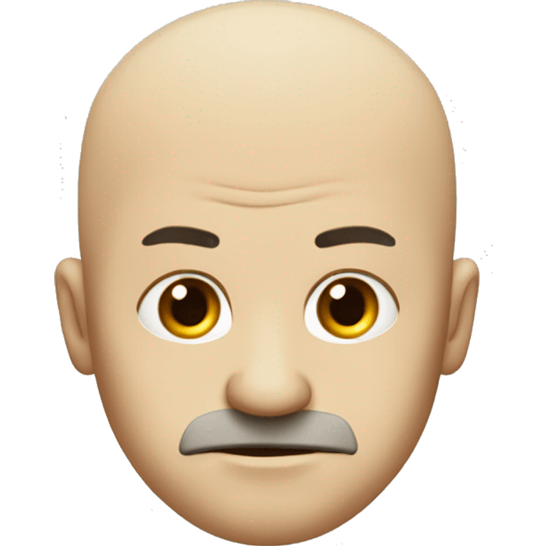 Bald guy angry red lips with one hair no body holding a ruler emoji