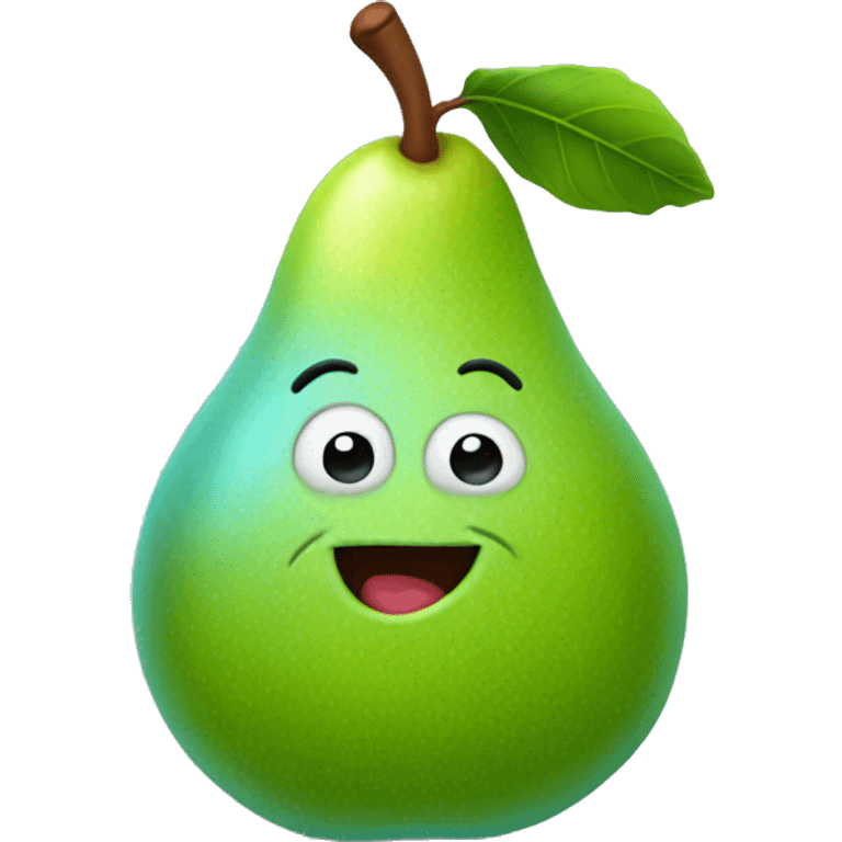 pear blue color emoji