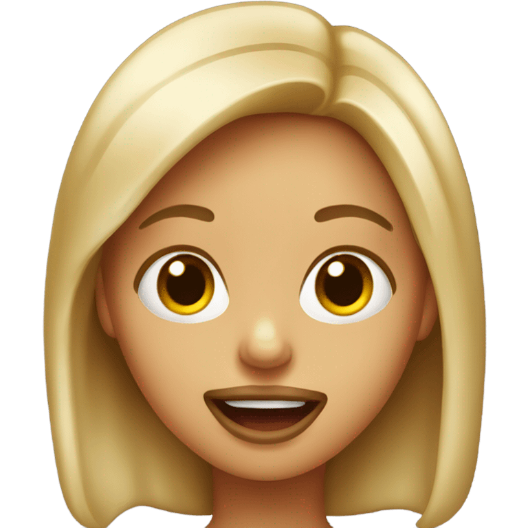 Girl sticking tongue out side of mouth emoji