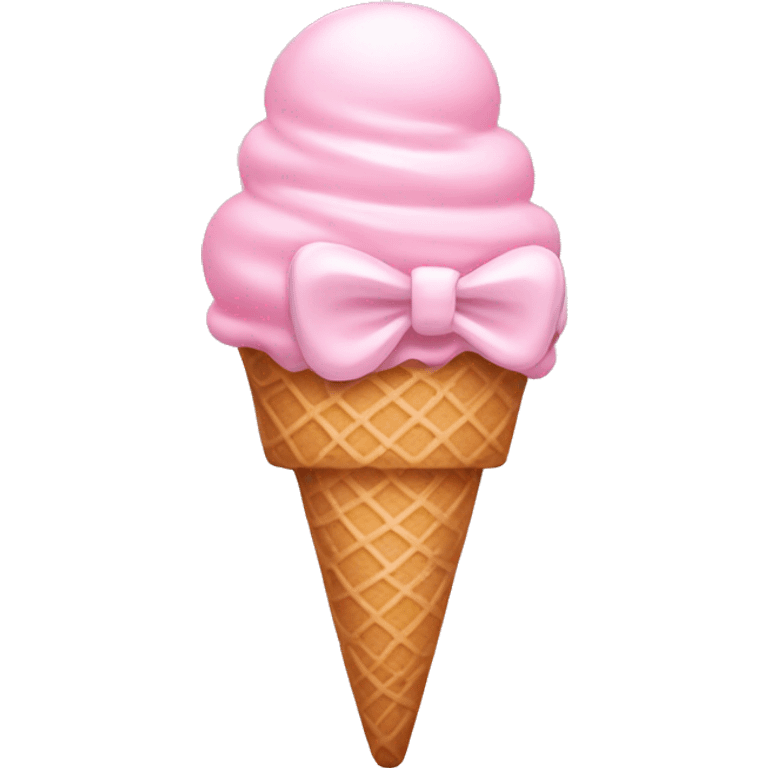 light pink ice cream with bow emoji