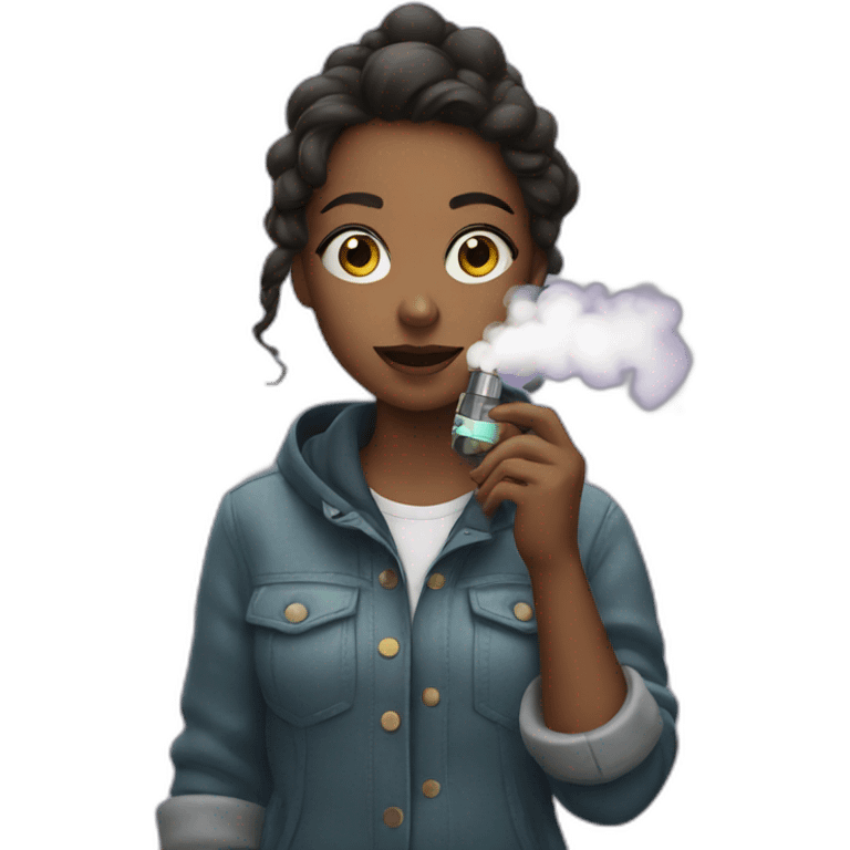 a girl with a vape in her hands emoji