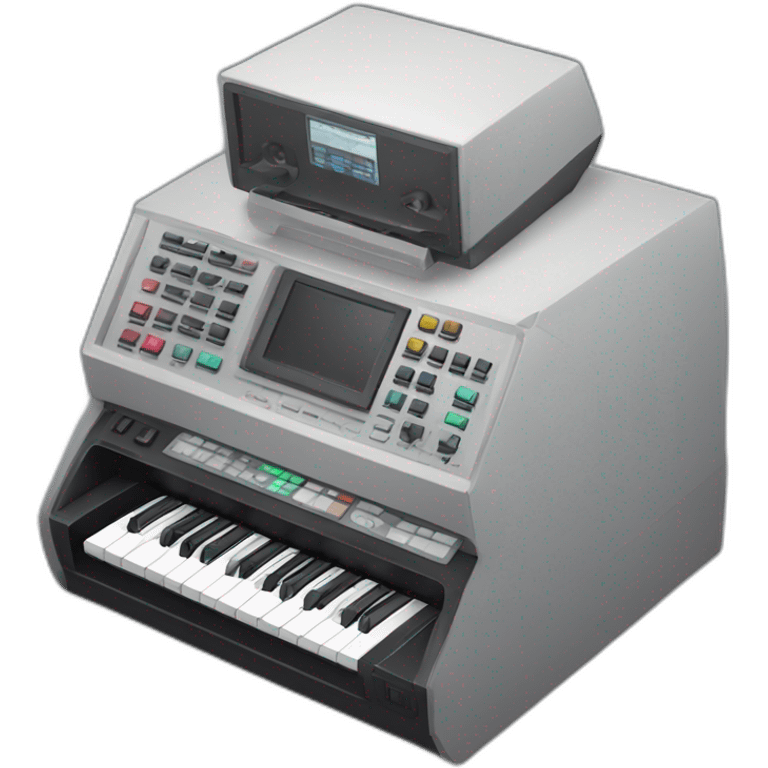 anthropomorphic akai mpc in isometry emoji