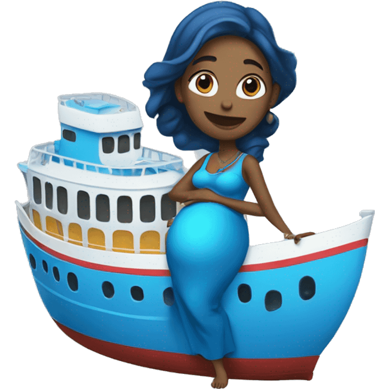 Pregnant blue genie ferry emoji