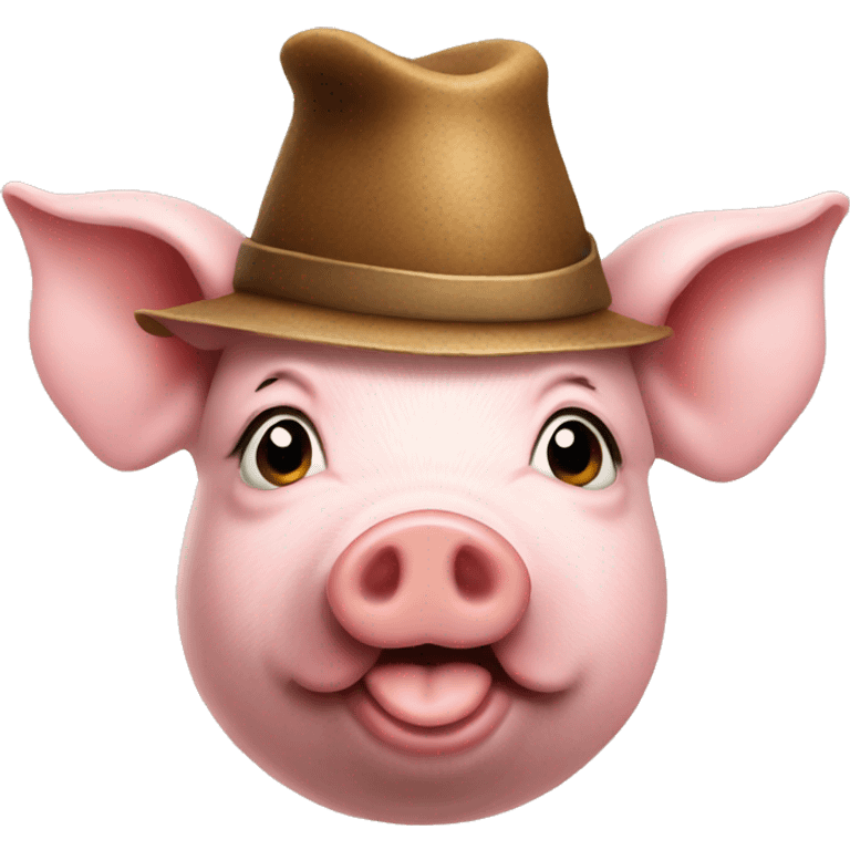 Pig wearing a hat emoji