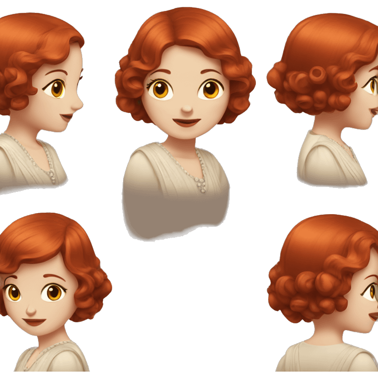 1920s girl with red hair emoji